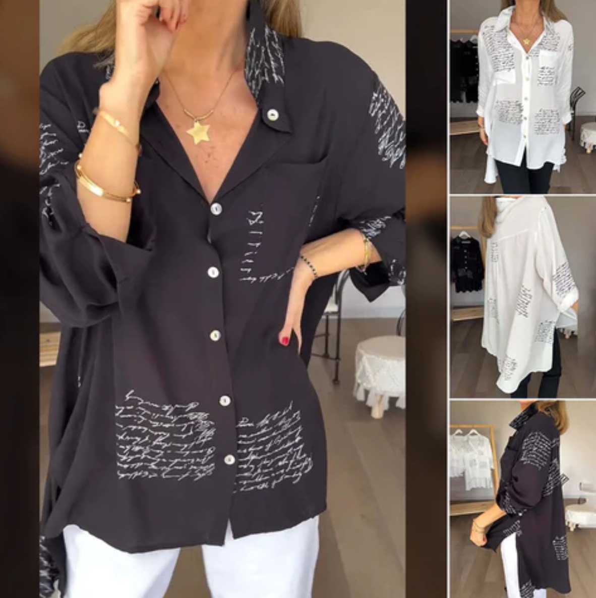 Elegante und bequeme Button-Down-Bluse